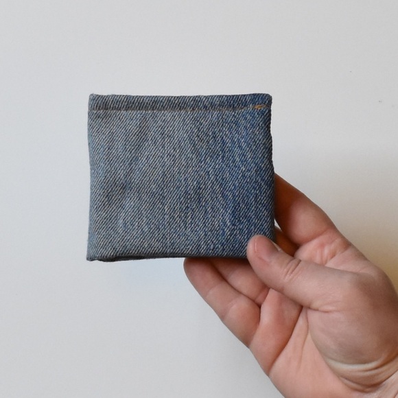 Wallet bifold two tone ombré distressed denim - Picture 1 of 5